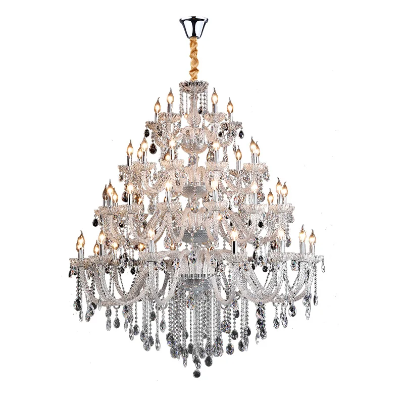 

Extra Large Crystal Chandelier Lighting Top Grade K9 Crystals Hotel Large Lights For Villa Foyer 110v-220v Luxury 3/4 Layers