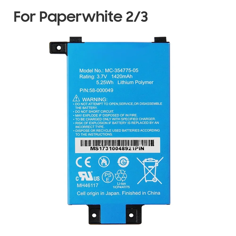Сменный аккумулятор Kindle MC-354775-05 MC-354775-03 для Amazon kindle Paperwhite 1 2 3 S2011-003-S с инструментами