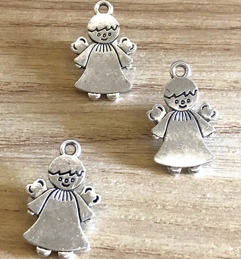 

30pcs 22*14mm Alloy metal angel design pendants for jewelry making HW2696