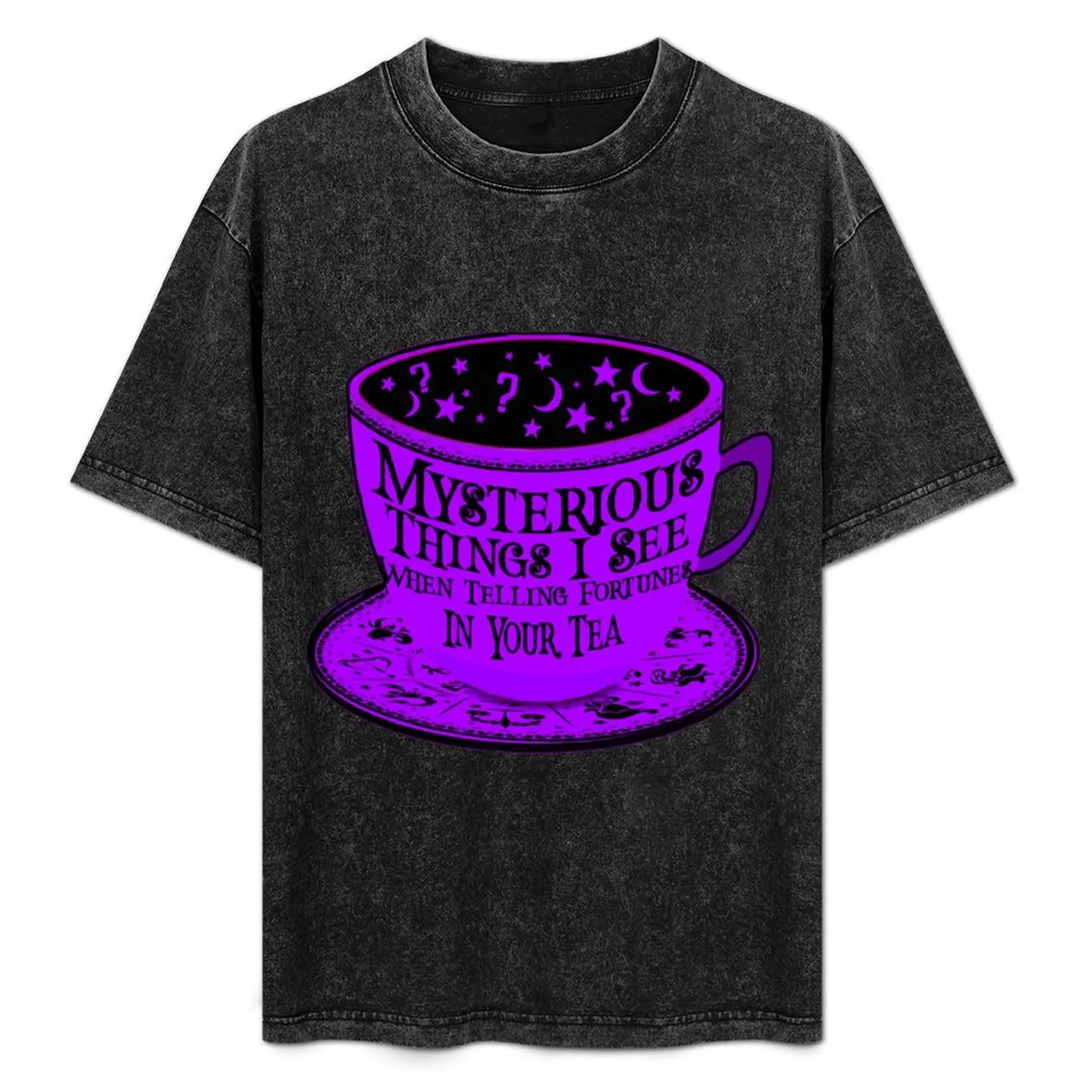 

Tea Leaf Reader Tasseography Cup of Fortune Teller Stars T-Shirt Novelty Graphic Tee Shirt