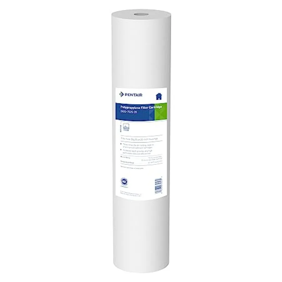 

Pentair Big Blue Water Filter 20-Inch Whole House Sediment Filter Cartridge Replacement Dual-Gradient Density Spun Polypropylen