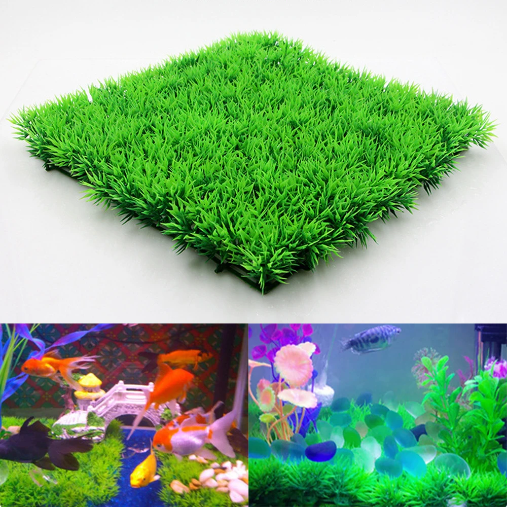 

Artificial Lawn Aquarium Green Grass Plant Lawn Decoration Croppable Plastic Fake Green Grass Fish Tank DIY Landscape Decoration
