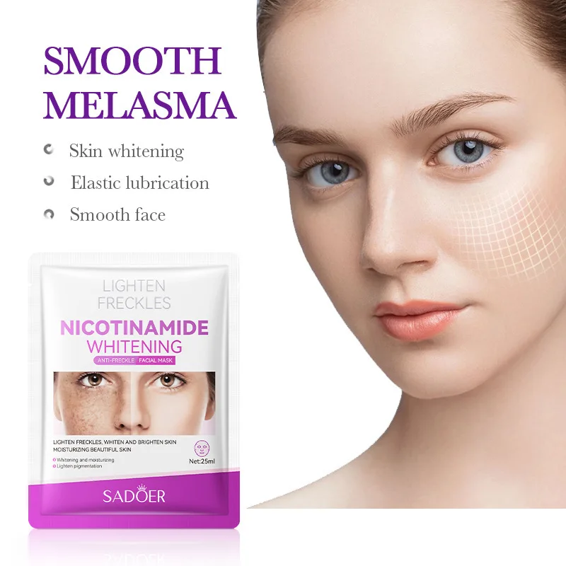 Niacinamide Whitening Freckle Facial Mask Intense Remove Dark Spots Fade Chloasma Melanin Moisturizing Brighten Repair Skin Care
