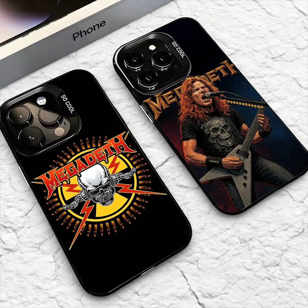 

Band M-Megadeth For iPhone 16,15,14,13,12,11,8,7,Pro,Max,Plus,Mini,XS,SE Anti Fall Black Matte Hard
