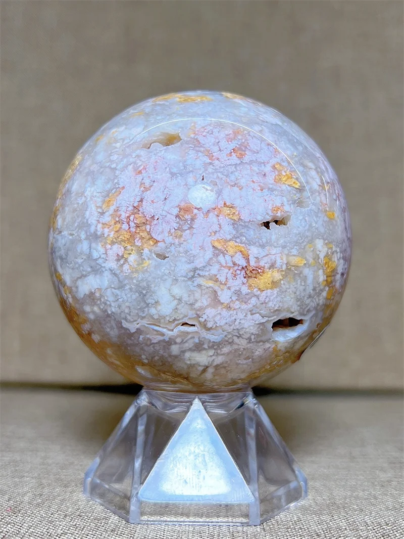 Natura Crystal Sesame Powder Agate  SPhere With Druzy Free Form  Carving Reiki Healing Stone Home Decoration Exquisite Gift