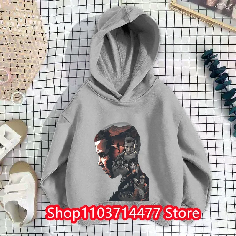 Boy Stranger Faces hoodie - GIFT BOX SET STRANGER ELEVEN THINGS HORROR DVD girl long Sleeves hoodie