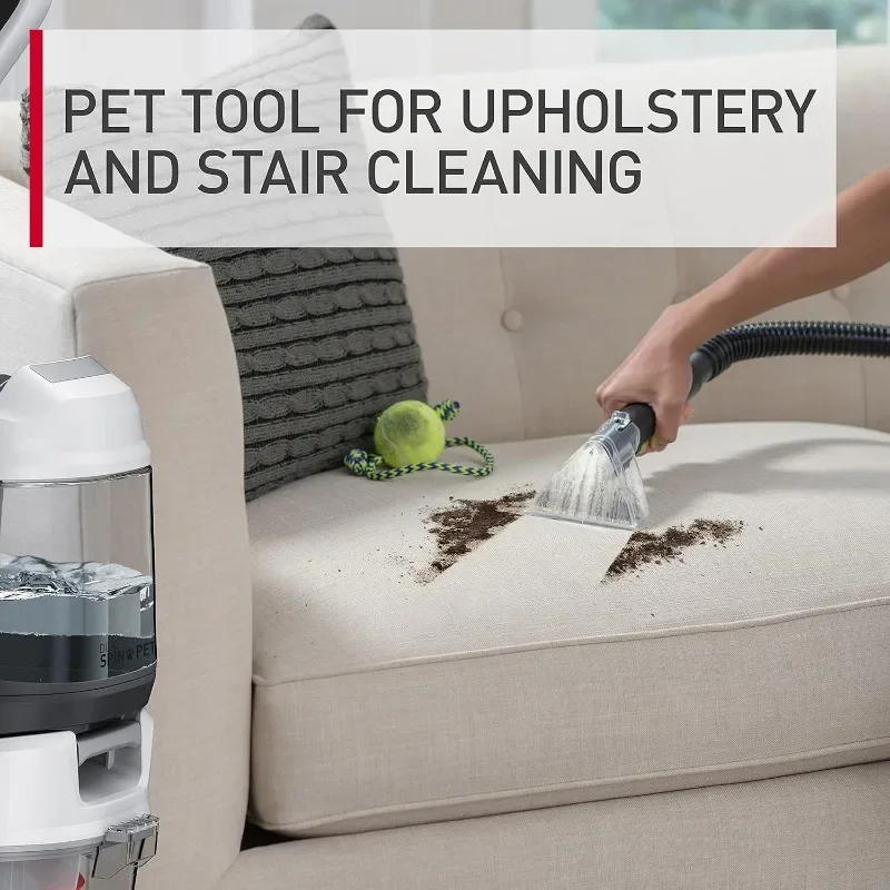 Dupla rotação Pet Plus Carpet Cleaner máquina com esteira de armazenamento, Shampooer Vertical, Desodorizador, Pet mancha removedor