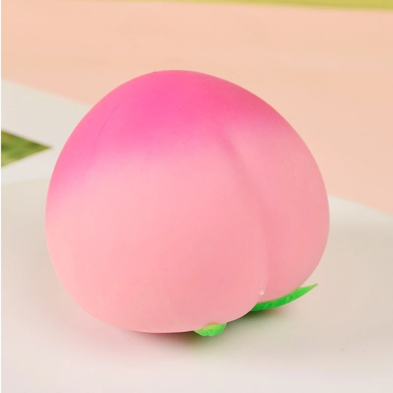 2pcs Peach Squishy Toy Simulation Fruit Shaped Stress Relief Toy Anxiety Relief Squeeze Toy Desktop Decor Gifts