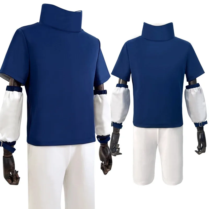 

HOLOUN аниме Учиха Саске косплей костюм синий топ белые шорты Cos конвенция версия для взрослых унисекс Хэллоуин Рождественский подарок