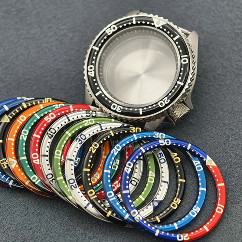 

42mm Silver SKX007 Watch Case Flat Sapphire Glass Fit 4R 6R NH35 NH36 7S Movement 28.5mm Dial Men's Watch Case Refit Parts