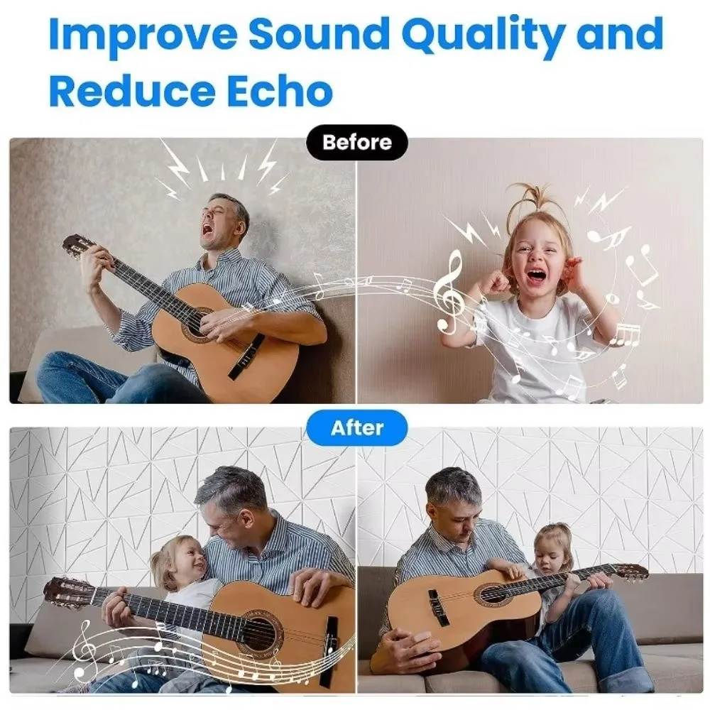 1pcs Self-Adhesive Acoustic Felt Panels Square Soundproof Wall Stickers Absorb Noise Eliminate Echoes Foam Panels