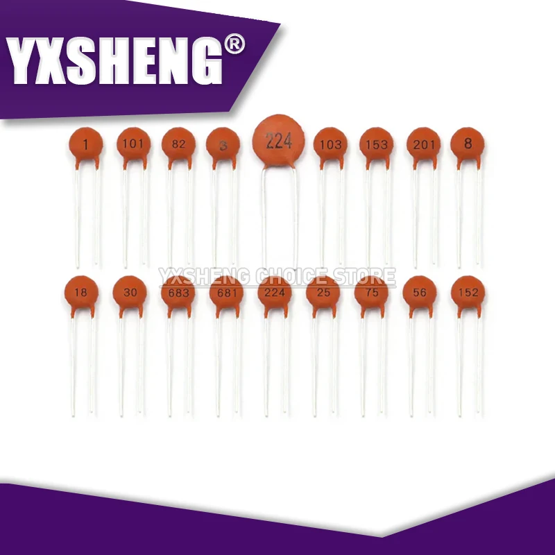 100Piece New Ceramic Capacitor 50V 1pF ~ 100nF 0.1uF 104 4.7PF 10PF 22PF 33PF 47PF 100PF 101 220PF 10NF 330PF 470PF 1NF 103 47NF