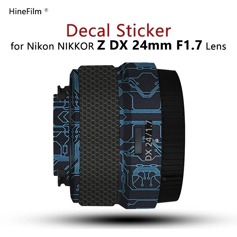 Hinefilm Skin для Nikon Nikkor Z DX 24 мм f/1,7 Наклейка на объектив Обёрточная крышка Кожа 24 F1.7 Кожа наклейки на объектив 24 1,7 Защитная кожа 24F1.7