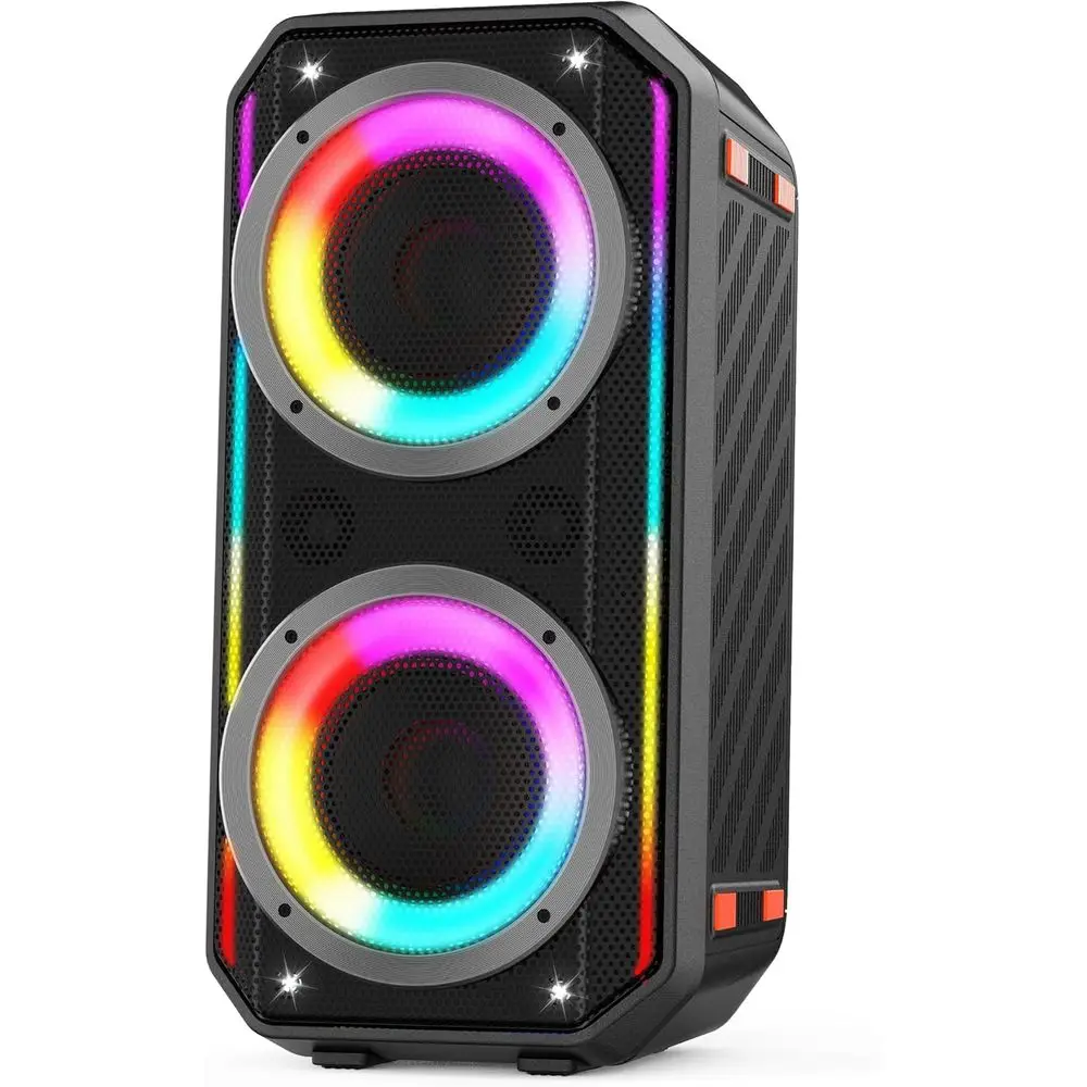 

Bluetooth Speaker, 300W Peak Power WirelBoombox Speakers with Deep Bass, Portable Loud Stereo Sound Large Subwooer with Led Ligh
