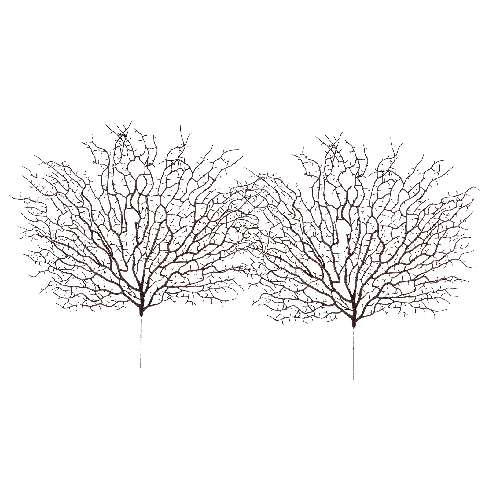 

2pcs Artificial Coral Branches Coffee Color PVC DIY Tree Twigs Crafts Home Decor Vase Filler Artificial Tree Stems Fake Dry