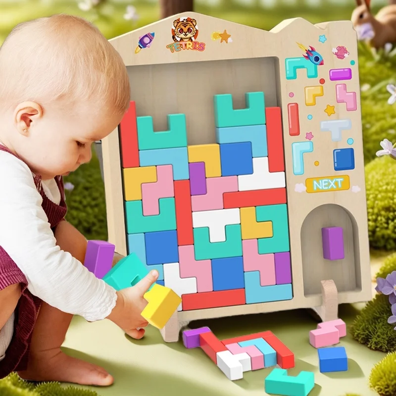 

Tetris Building Blocks Children's Toys, 3d Jigsaw Puzzle Parent-child Games 3 To 6 Years Old Birthday Gifts for Boys and Girls.