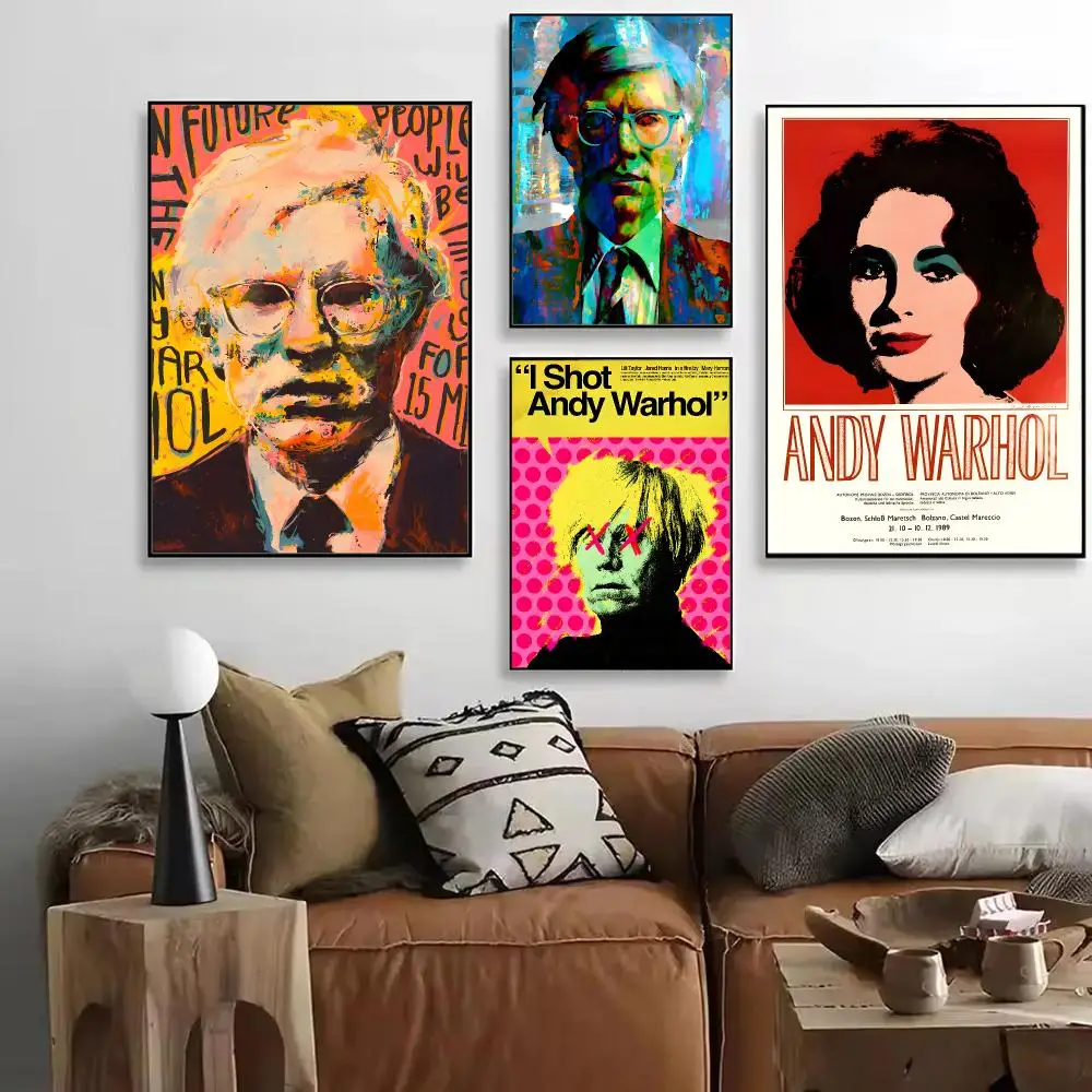 Artist A-Andy Warhol Poster Art HD Art Sticky Wall Waterproof Home Living Room Bar Decoration