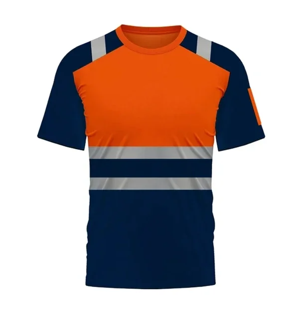 Summer Safety Work T-shirtsummer Breathable Work Short Sleeved Cast T-shirtquick Dryingsweat Wickinghigh Visibilitysuper Large