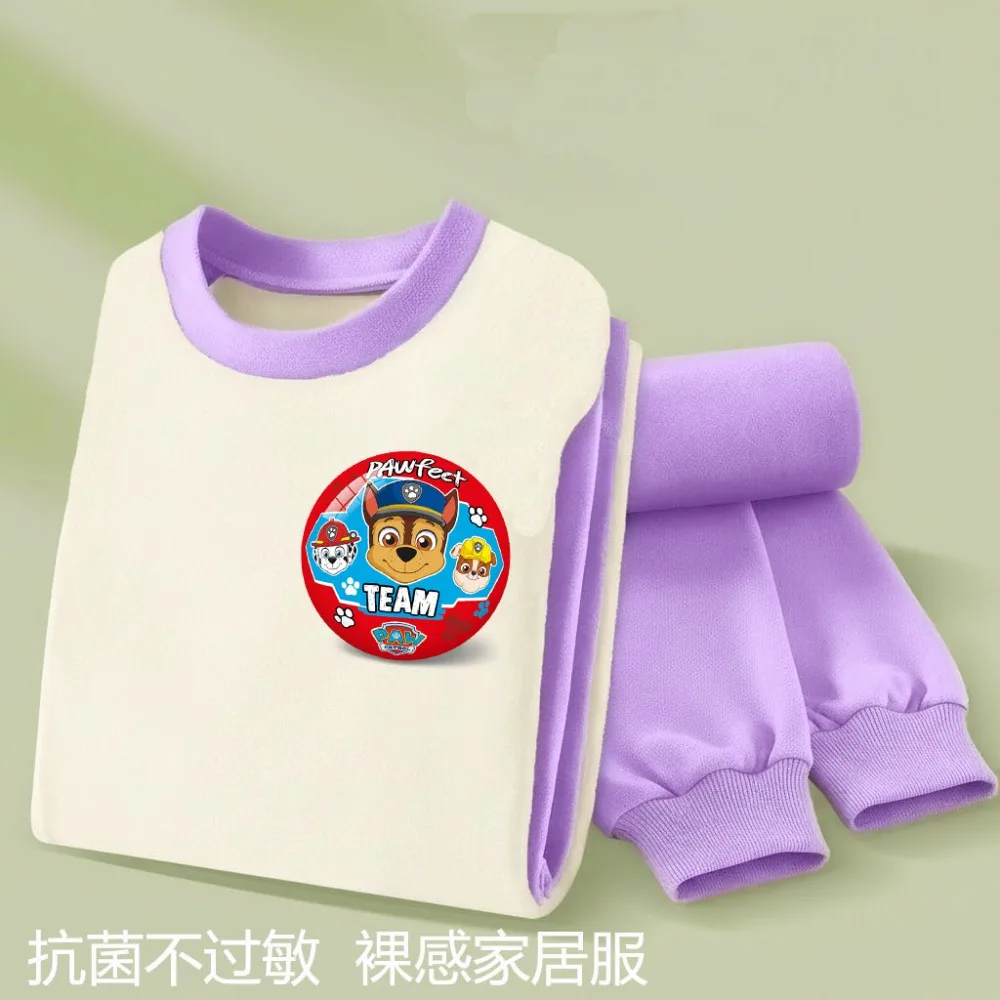 2026 Autumn Winter Kids Fashion Long Sleeve Bottom Clothes Sets Girls and Boys Fleece Soft Pajamas Suit Children's Sleepwears
