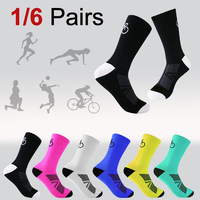 1/6 Pairs Men Women Outdoor Sports Cycling Socks Fashionable Prints Soft Comfortable Sweat Wicking Breathable Running Socks