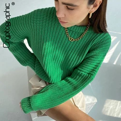 Cryptographic Autumn Winter Knitted Jersey Sweaters for Women Fashion Long Sleeve Pullover Sweater Oversized Christmas Clothes