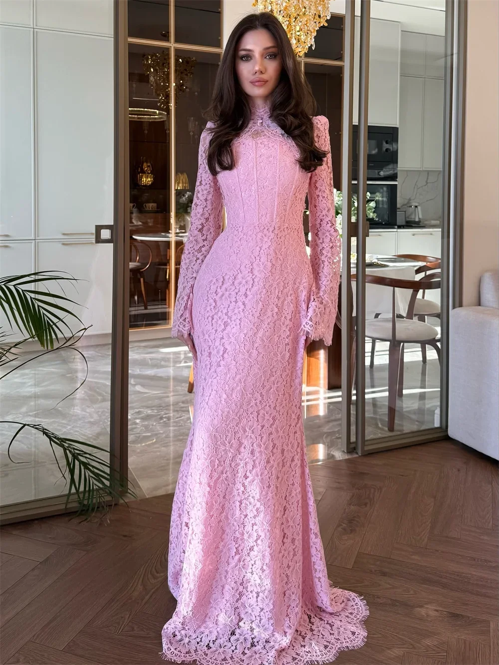 

Customized Pink Halter With Shawl Prom Dresses 2026 A-line Vestidos De Noche Gorgeous Sheath Formal Evening Gowns