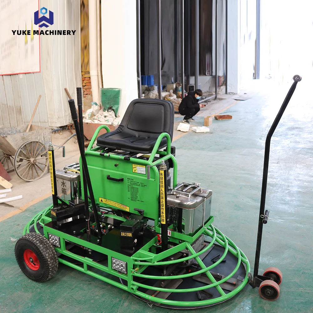 Easy Operate Driving Type Double Disc Power Trowel Machine Ride-on Helicopter  Engine Float Power Trowel