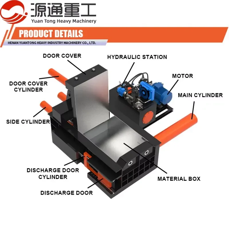 Crusher Horizontal Metal Scrap Baling Press Hydraulic Scrap Iron Chip Baler Metal Baler Machine