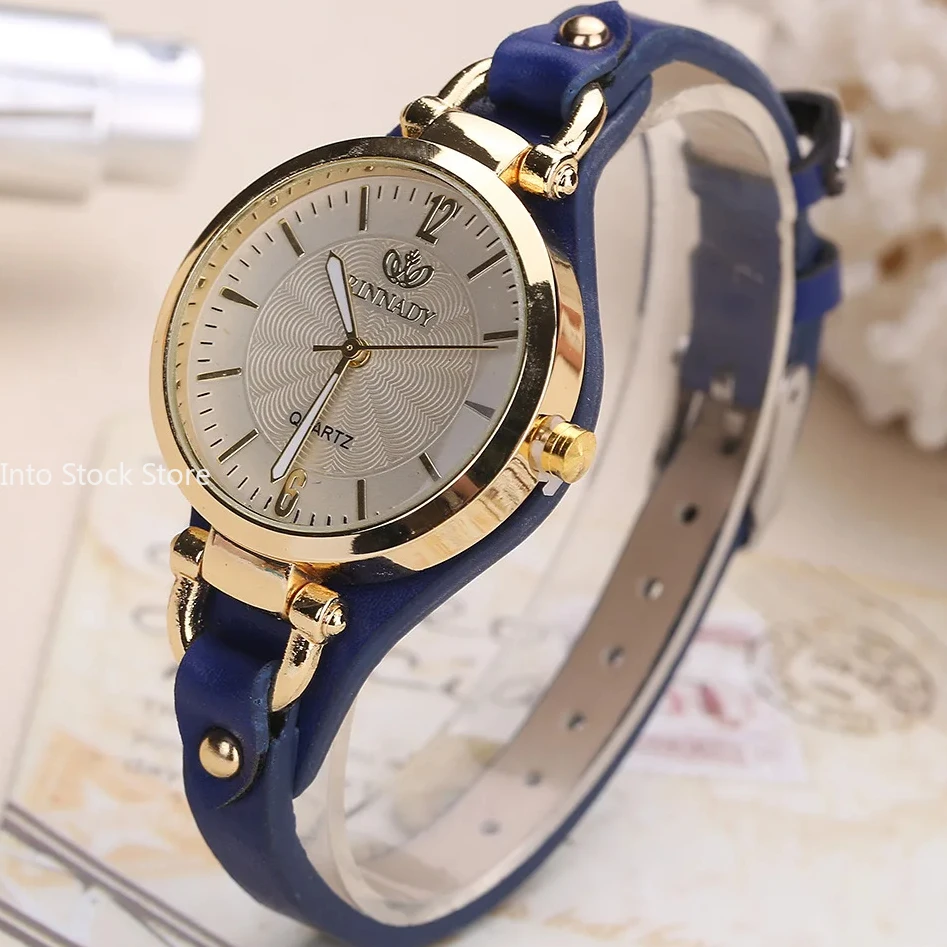Quarzuhr Frauen Pu Leder dünnes Armband Armbanduhr Damen uhren einfarbige Mode Frauen Geschenk Uhr relojes para mujer