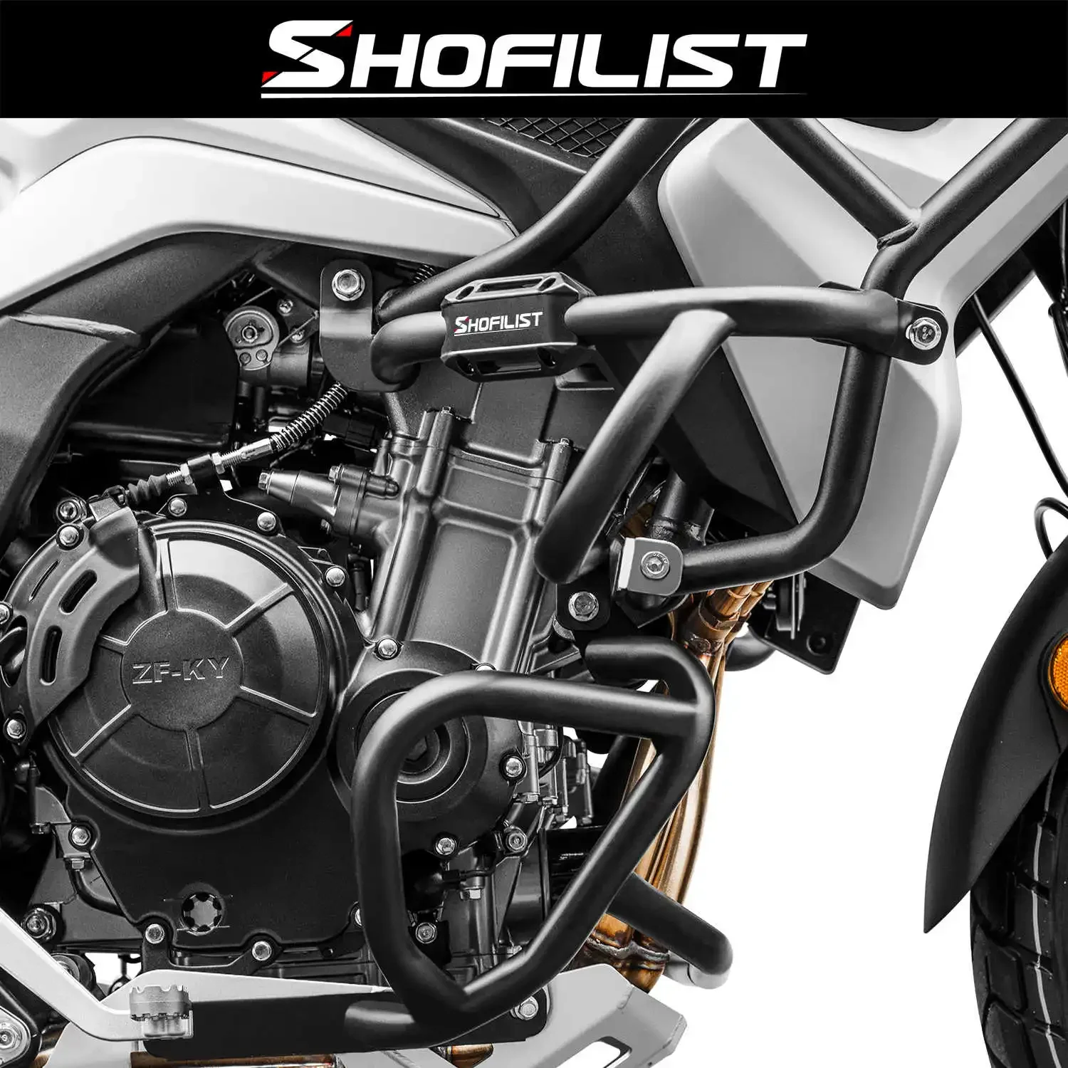 

Fit for Kove 525X Motorcycle High Carbon Steel Guard Bar Body Protection Crash Bar Mid-Bumper Engine Frame Protector Frame