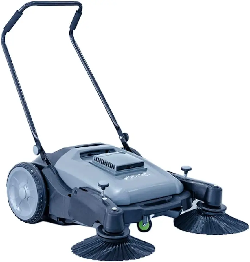 Industrial Floor Sweeper with 3 Brooms, 39 inch Cleaning Width, 39,000 Sq.ft per Hour, 14.5 gal Big Trash bin, Less Trips