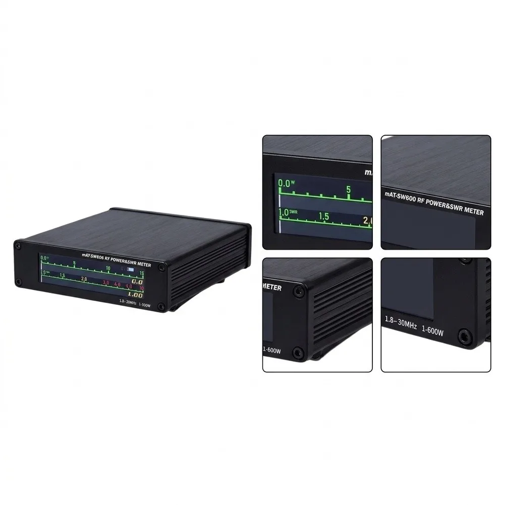 mAT SW600 Portable HF Power Meter with Color TFT Display and On Screen For SWR Indicators for Field Adjustment