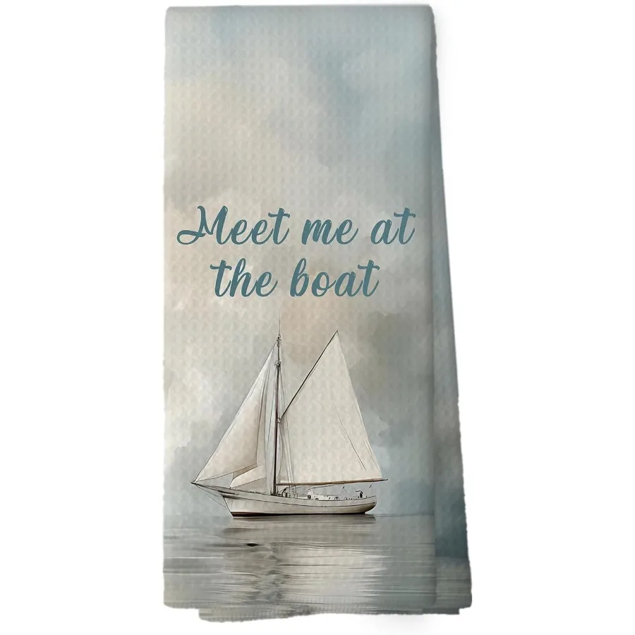 

Coastal Beach Kitchen Towels - Boat Lovers Gts Dish Towels utical Sailing Boat Decorative Absorbent Dishcloths Hand Towels for