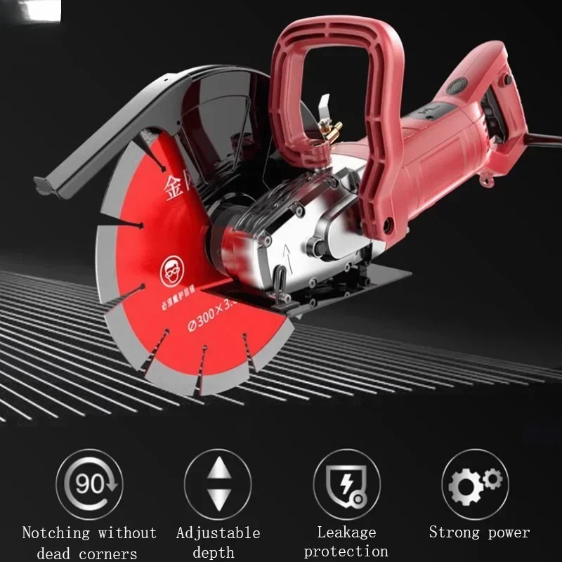 

18cm 8800W Wall Chaser Slotting Machine, Single Chip Concrete Stone Cutter, Large Angle Grinder Water Electric