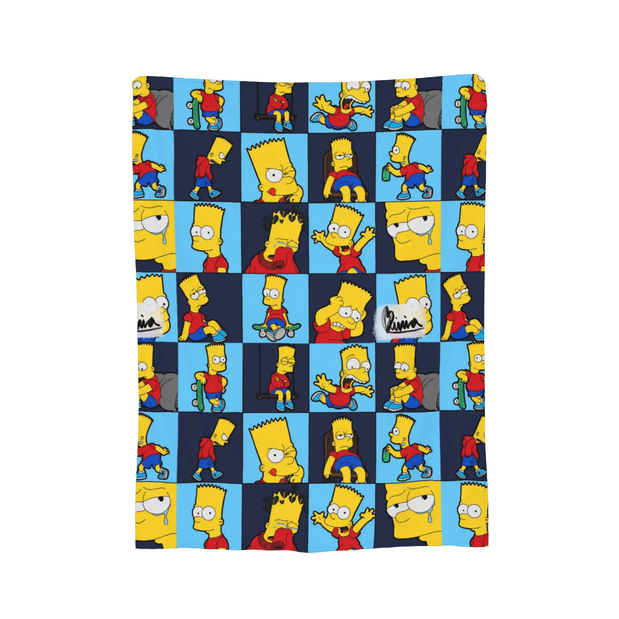 S-Simpson Blanket Velvet Spring Autumn  Multi-function Lightweight Throw Blankets for Sofa Office Quilt