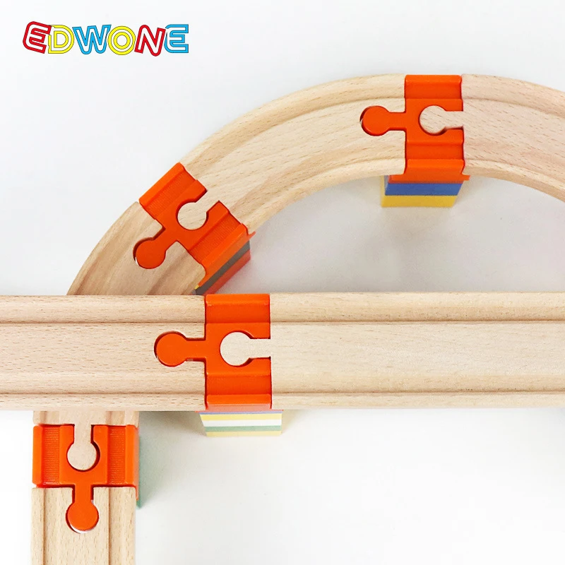 10/5pcs Wooden Train Track Accessories Plastic Building Blocks Adapter Wooden Track Connectors fit for Railway Tracks Toys