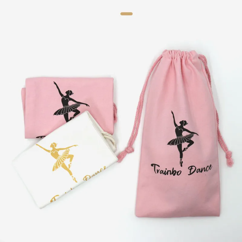 Drawstring Ballet Dance Shoes Bag Storage Pouch Pink Ballet Bag for Girls Ballerina Pointe Shoes Bags Ballet Dance Accessories