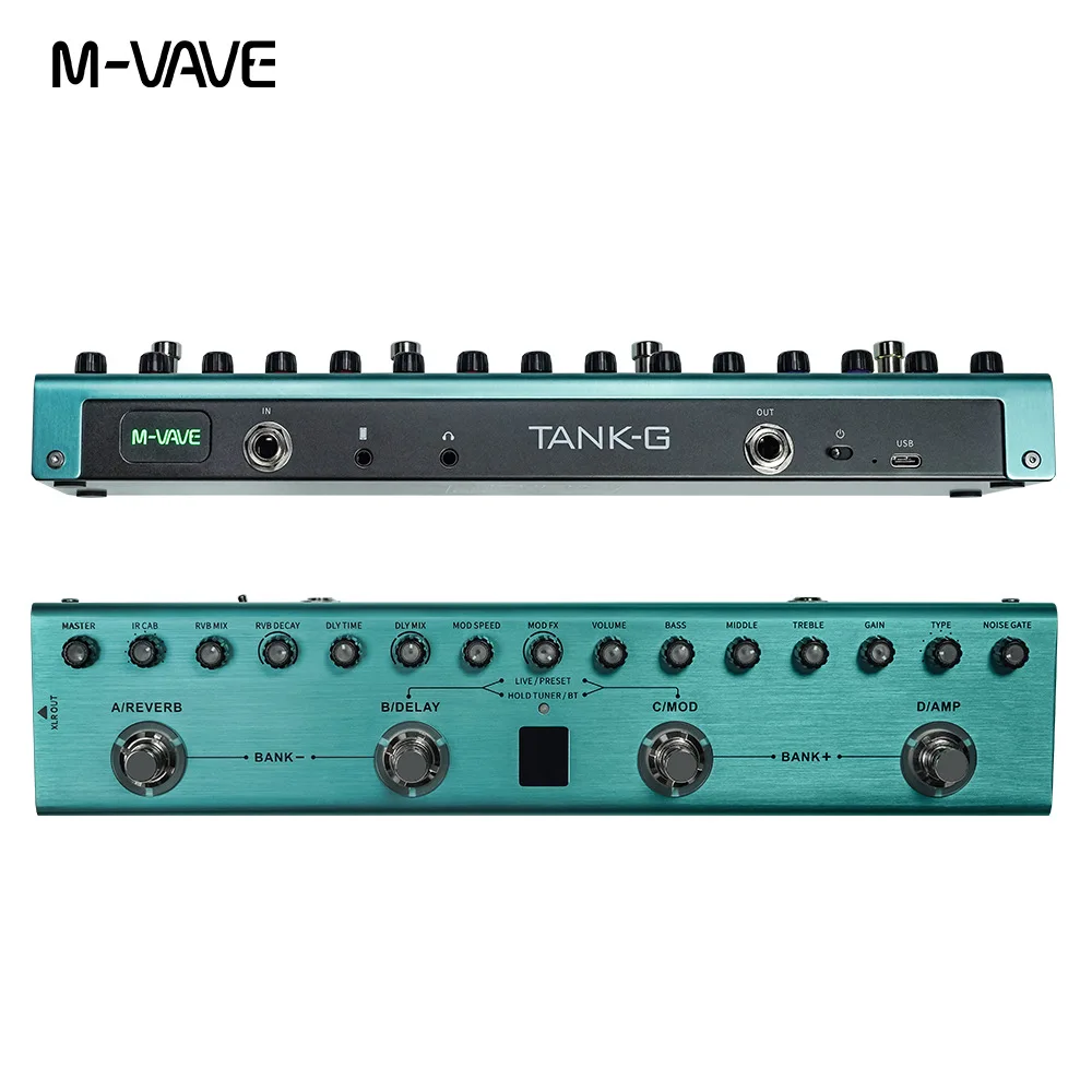 M-VAVE Tank-G Guitar Multi-Effects Pedal Rechargeable 9 Preamp