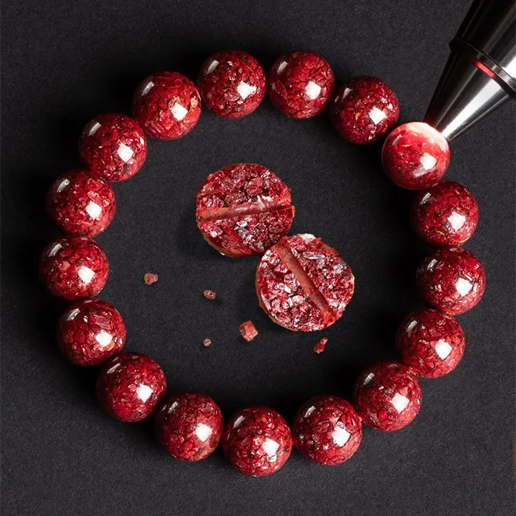 

Exquisite Cinnabar Bracelet for Women Red Crystalline Sand Beads Handmade Trendy Men Jewelry For Everyday Wear