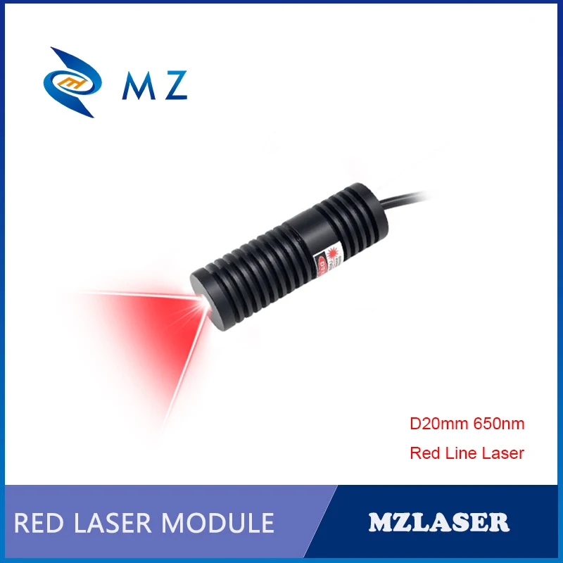 Compact D20mm 650nm 660nm 638nm Red Line Laser Diode Module DC 5V 12V 24V 50mW 100mW Industrial Positioning Alignment