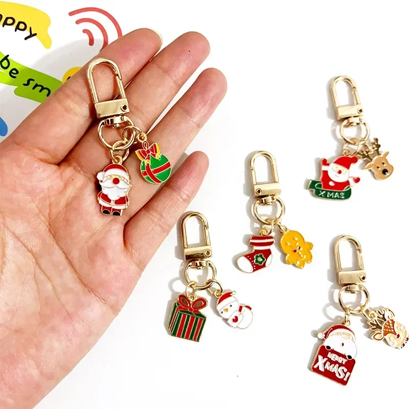 Key Chain Bag Decoration Pendant Creative Gift Wholesale Jewelry 2025 Women Cartoon Christmas Santa Pendant Ornaments Titan