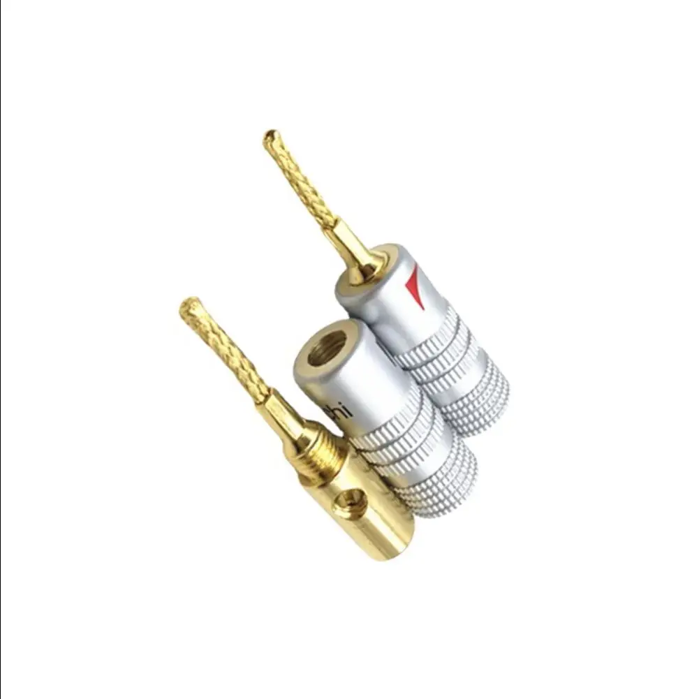 

4PCS 2MM Copper Wire Gold-Plated Welding-Free Banana Plugs Audio Speaker Wire Plugs Braided Wire Plug Connector Terminals