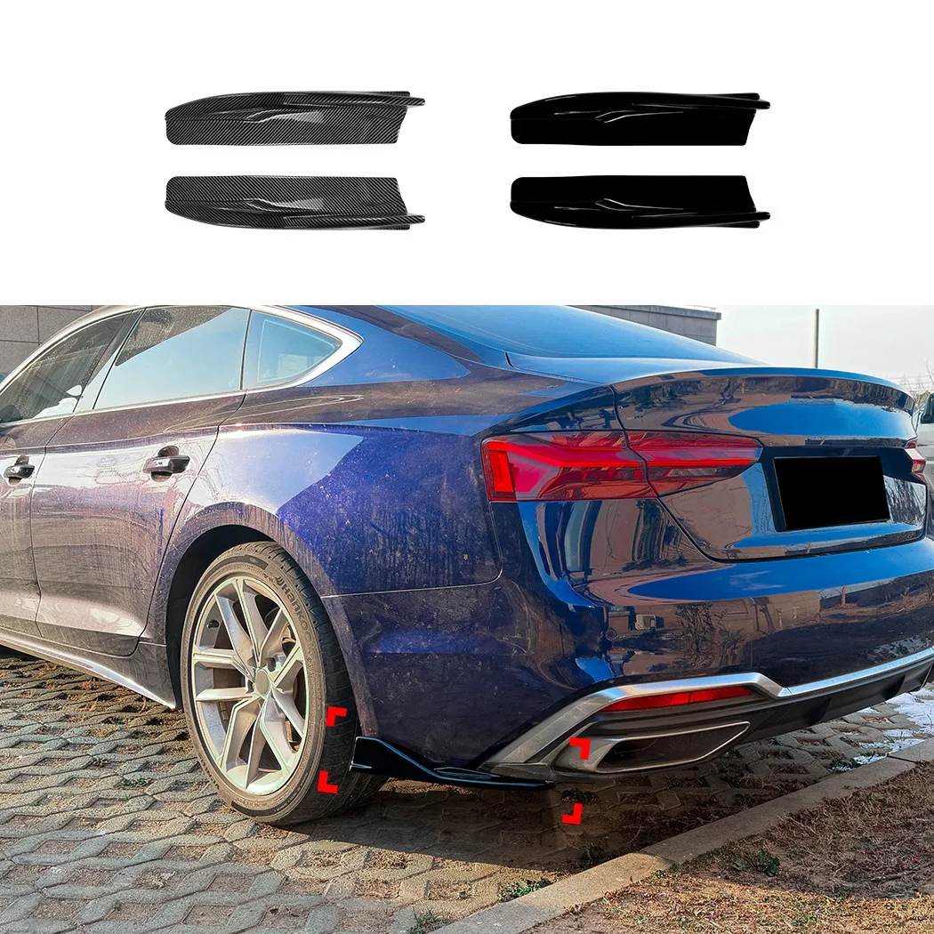 

Для Audi A5 S5 F5 Sline Sportback 4-дверный 2021-2024: Задний бампер, диффузор, боковые спойлеры, угловые накладки, сплиттеры, защита от царапин