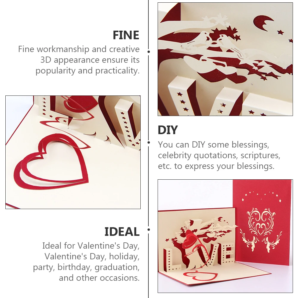 

1pc Love Tree Cards Valentine s Day Greeting Card Romantic Paper Invitation 3D DIY Postcards Special Occasions Gifts