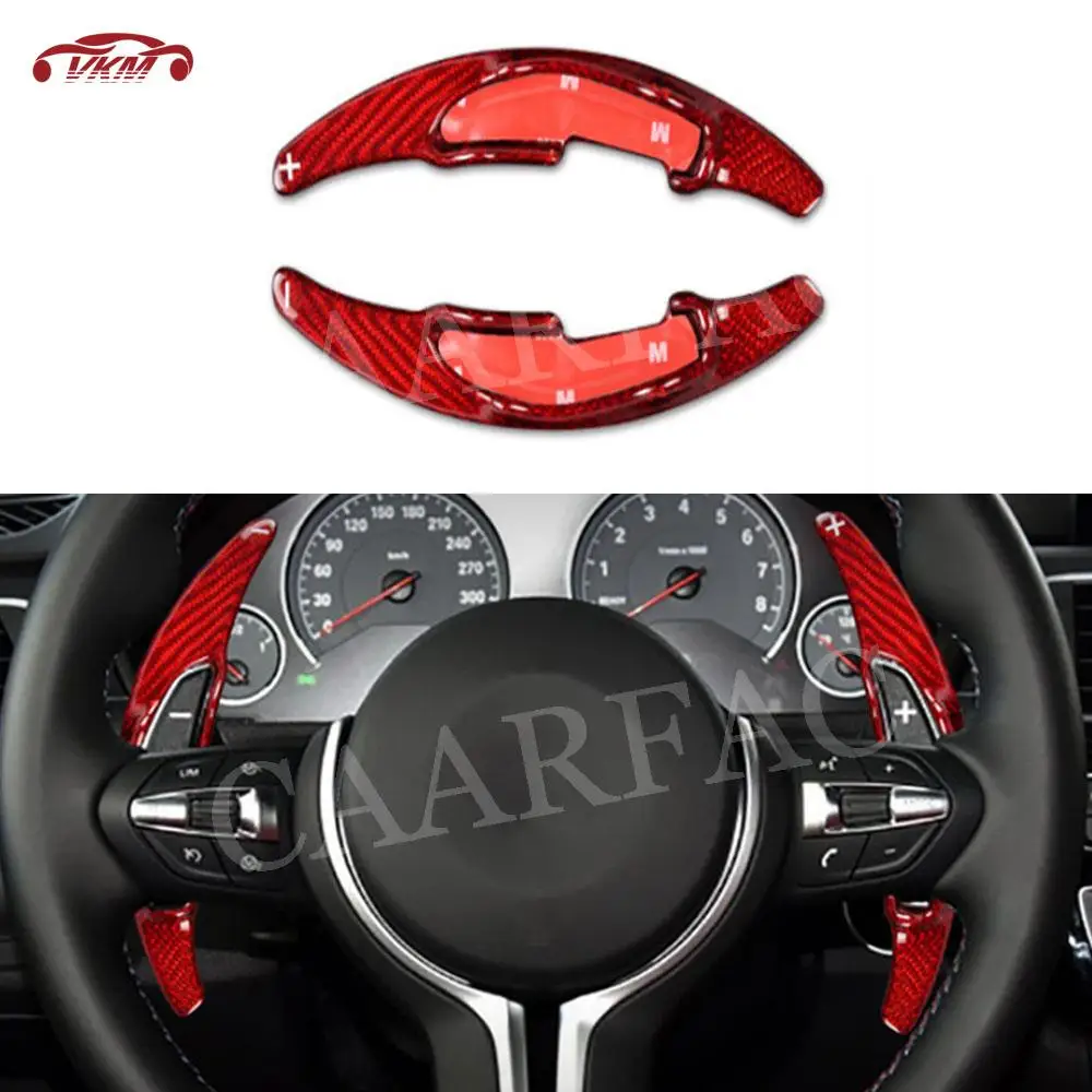 

Carbon Fiber Red Black Car Paddle Shifter Sticker For BMW M2 M3 M4 M5 M6 X5M X6M Trims Car Accessories