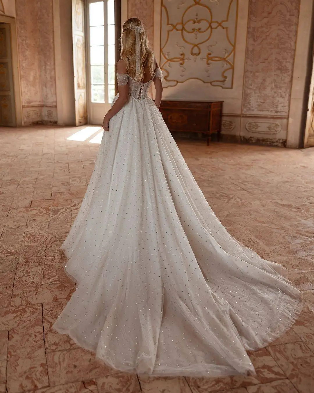 Robe de Mariée Trapèze Sans Bretelles, Magnifique, Longueur au Sol, Dos aux, Sur Mesure