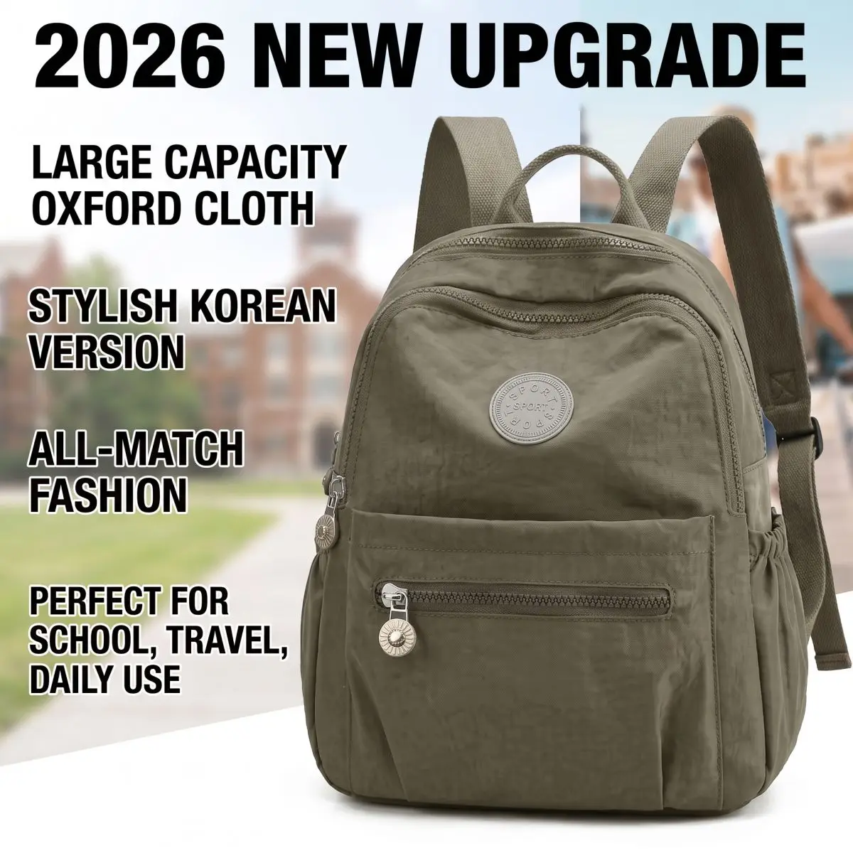 2026 New Upgrade Daily Wear Simple Solid Tone Womens Backpack Fashion Lightweight Design, Portable Layout For Outdoor Leisure An