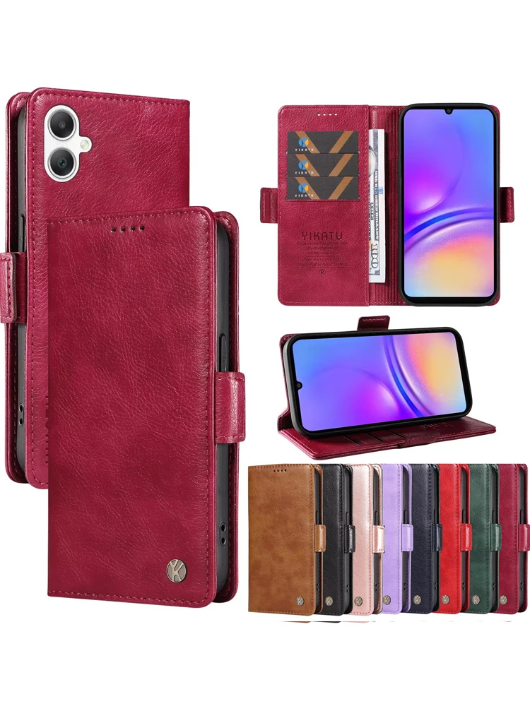 

Wallet Anti Theft Brush Flip Phone Leather Case For Samsung Galaxy F32 F23 5G J5 2016 J415 J4 Prime Plus J330 J310 J3 J120 j1