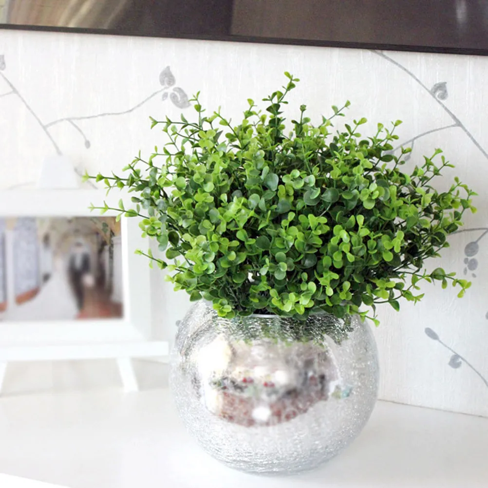 

10 пучков искусственного эвкалипта, пластиковые искусственные зеленые листья, реалистичные стебли, для декора гостиной, сада, патио, офиса, свадьбы