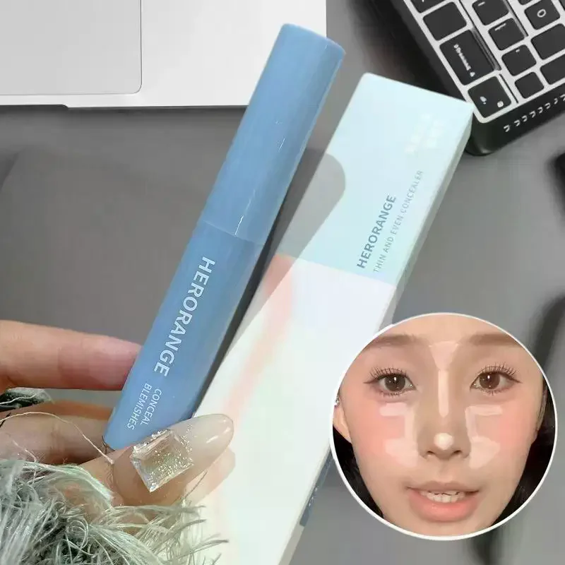 HERORANGE Plush Head Concealer Pen Detail Covering Dark Circles Even Skin Tone Brightening Oil Control Foundation Face Holding